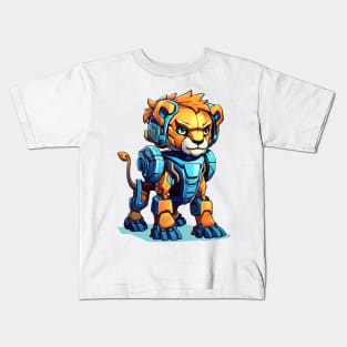 Cartoon lion robots. T-Shirt, Sticker. Kids T-Shirt